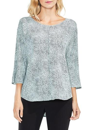 Women's Vince Camuto Dotted Elbow Sleeve Top, Size - Blue