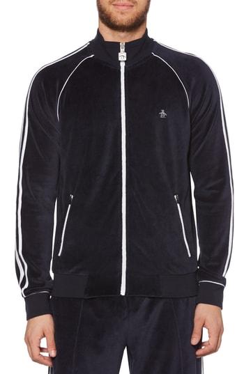 Men's Original Penguin The Earl Velour Track Jacket - Blue