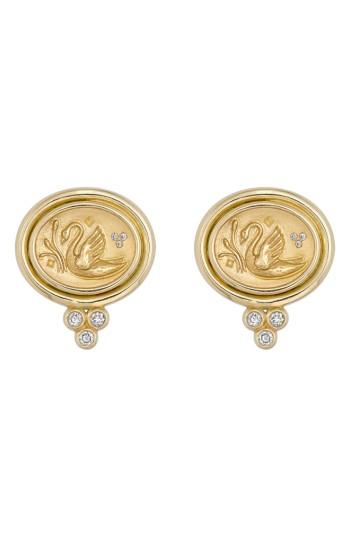 Women's Temple St. Clair Object Trouve Diamond Coin Earrings