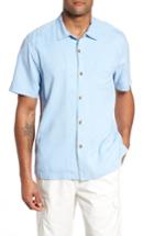 Men's Tommy Bahama St Lucia Fronds Silk Camp Shirt, Size - Blue