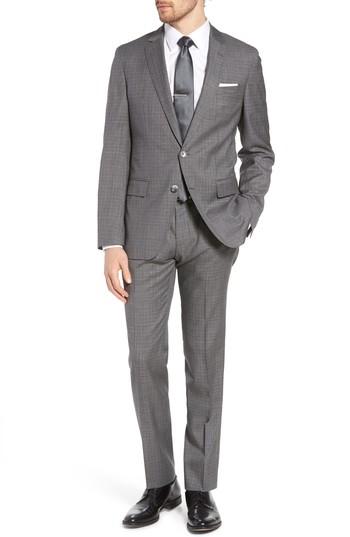 Men's Boss Helford/gander Trim Fit Check Wool Suit