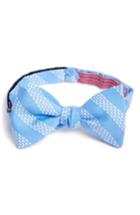 Men's Vineyard Vines Whale Stripe Silk Bow Tie, Size - Blue
