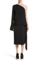 Women's Stella Mccartney One-shoulder Draped Cady Dress Us / 34 It - Black