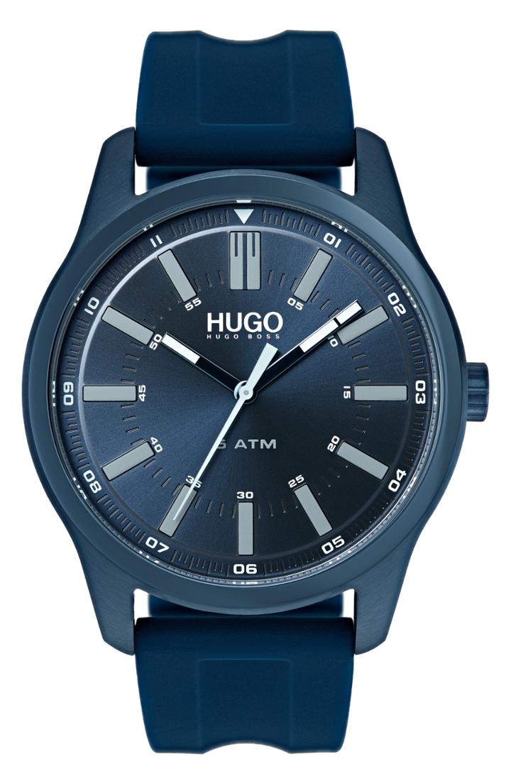 Men's Boss Silicone Strap Watch, 44mm