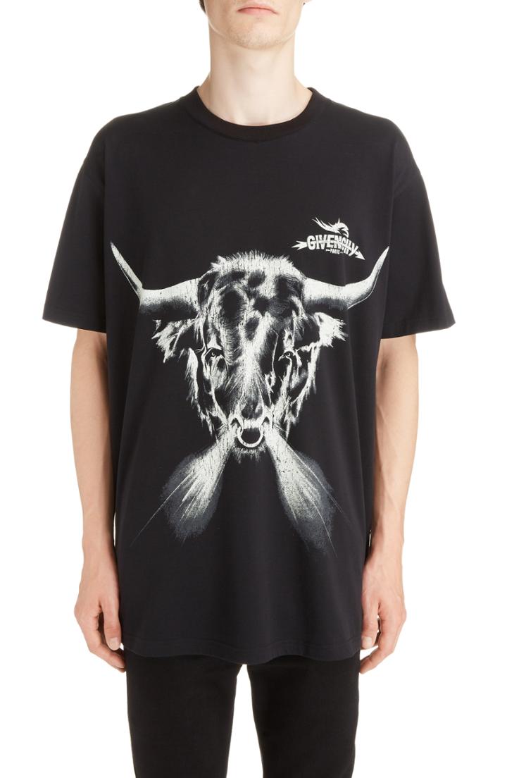 Men's Givenchy Taurus Longline T-shirt - Black