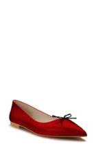 Women's Shoes Of Prey Pointy Toe Flat .5 B - Red