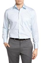 Men's Peter Millar Sand Dollar Shore Microcheck Sport Shirt, Size - Blue