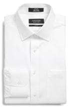 Men's Nordstrom Men's Shop Trim Fit Non-iron Solid Dress Shirt .5 - 32/33 - White
