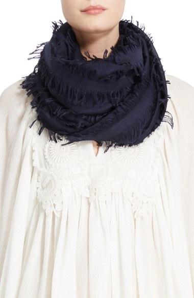 Women's Chloe Fringe Trim Scarf, Size - White