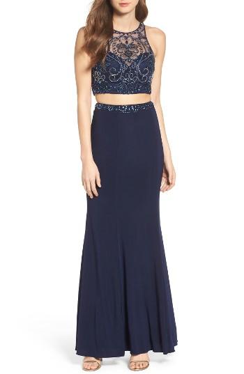 Women's Sean Collection Illusion Two-piece Gown