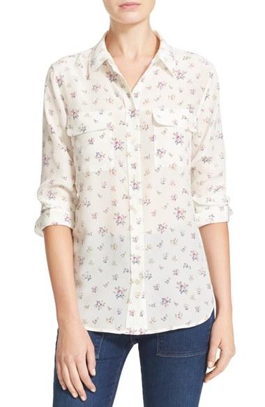 Women's Equipment Slim Signature Floral Silk Shirt