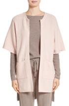 Women's St. John Collection Patch Pocket Cashmere Cardigan, Size - Pink