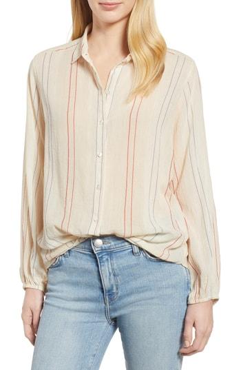 Women's Velvet By Graham & Spencer Calico Stripe Button Up Blouse - Ivory