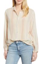 Women's Velvet By Graham & Spencer Calico Stripe Button Up Blouse - Ivory