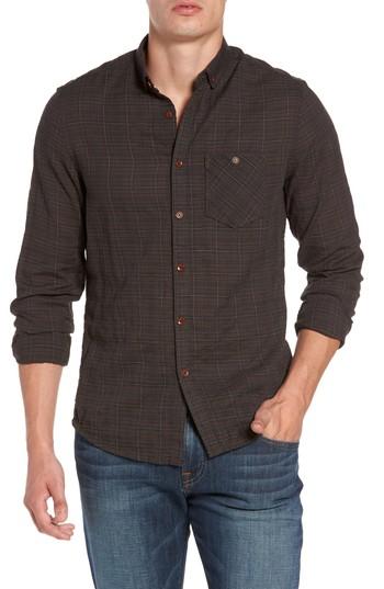 Men's Jeremiah Molera Pucker Plaid Sport Shirt, Size - Brown