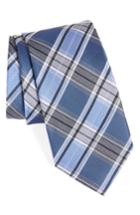 Men's Calibrate Schoolboy Plaid Silk Blend Skinny Tie, Size - Blue