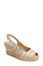 Women's Toni Pons 'carmina' Silk Slingback Wedge Sandal Eu - White