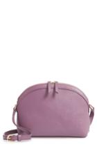 Nordstrom Isobel Half Moon Leather Crossbody Bag - Purple