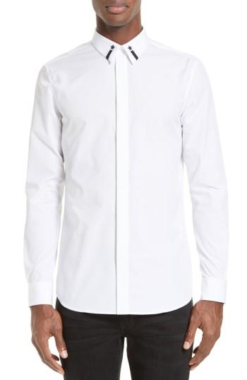 Men's Givenchy Embroidered Collar Shirt Eu - White