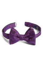 Men's David Donahue Paisley Silk Bow Tie, Size - Purple
