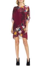 Women's Vince Camuto Autumn Botanical Dolman Sleeve Shift Dress, Size - Red