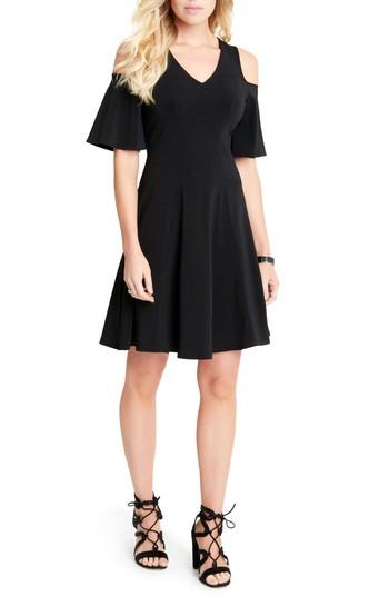 Petite Women's Karen Kane Cold Shoulder Travel Dress P - Black