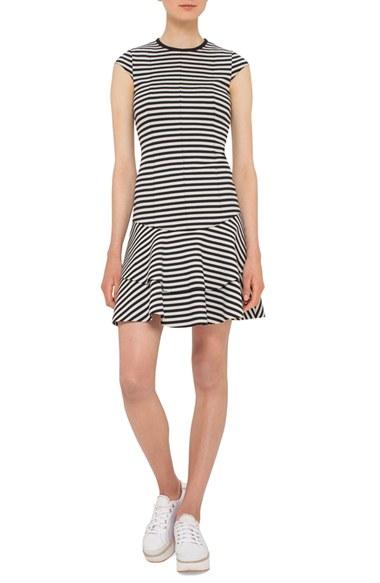 Women's Akris Punto Stripe Flounce Dress
