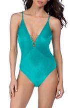 Women's Trina Turk Velveteen Underground One-piece Swimsuit - Blue/green
