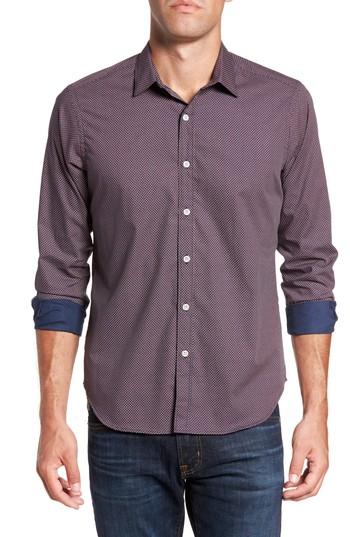 Men's Jeff Slim Fit Houndstooth Sport Shirt