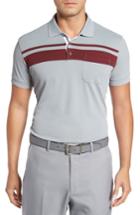 Men's Bobby Jones R18 Tech Rondon Stripe Front Polo - Grey