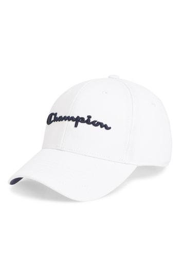 Men's Champion Classic Script Baseball Cap - White