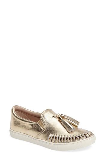 Women's Jslides Cheyenne Tasseled Slip-on Sneaker .5 M - Metallic