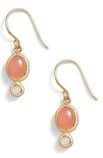 Women's Anna Beck Guava Quartz & Moonstone Drop Earrings