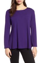 Petite Women's Eileen Fisher Ballet Neck Jersey Top P - Purple