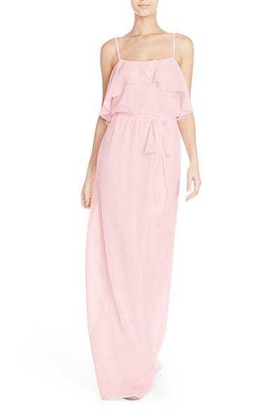 Women's Nouvelle Amsale 'julia' Ruffle Front Chiffon Gown