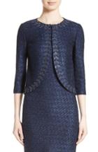 Women's St. John Collection Jiya Sparkle Knit Jacket - Blue