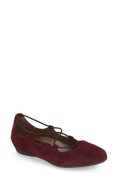 Women's Earthies 'essen' Ghillie Flat M - Burgundy