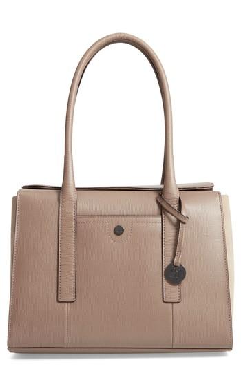 Lodis Business Chic Paula Rfid-protected Coated Leather & Suede Brief Shoulder Bag - Brown