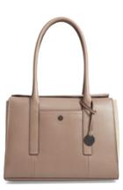 Lodis Business Chic Paula Rfid-protected Coated Leather & Suede Brief Shoulder Bag - Brown