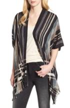 Women's Echo Poolside Plaid Open Cardigan, Size - Black