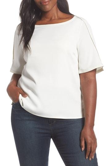Women's Vince Camuto Trapunto Sttiched Top - White