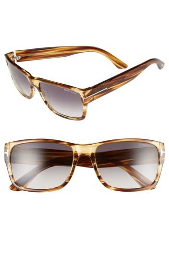 Women's Tom Ford 'mason' 58mm Sunglasses - Dark Havana/ Gradient Smoke