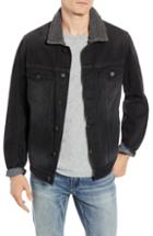 Men's Blanknyc Fleece Collar Denim Trucker Jacket - Black