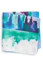 Men's Eton New York Skyline Silk Pocket Square, Size - Blue