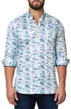 Men's Maceoo Luxor Slim Fit Print Sport Shirt (m) - Blue