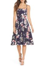 Women's Vince Camuto Print Scuba Crepe Fit & Flare Dress