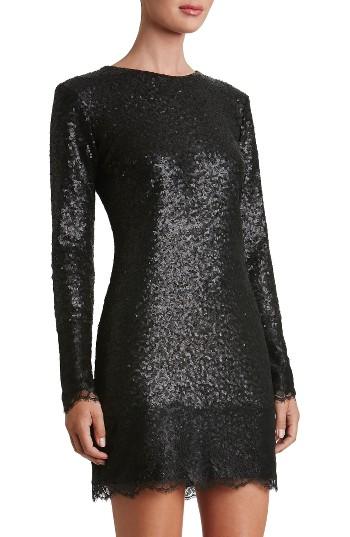 Women's Dress The Population Kate Lace Trim Sequin Dress