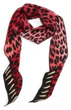 Women's Rockins Leopards Teeth Skinny Silk Scarf, Size - Pink