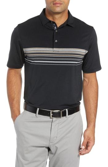 Men's Bobby Jones Xh20 Gable Stripe Jersey Polo - Black