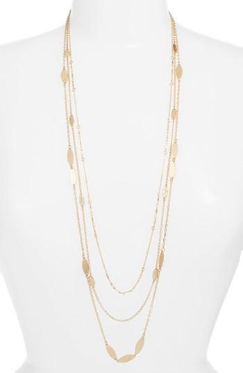 Women's Halogen Layered Leaf Station Necklace